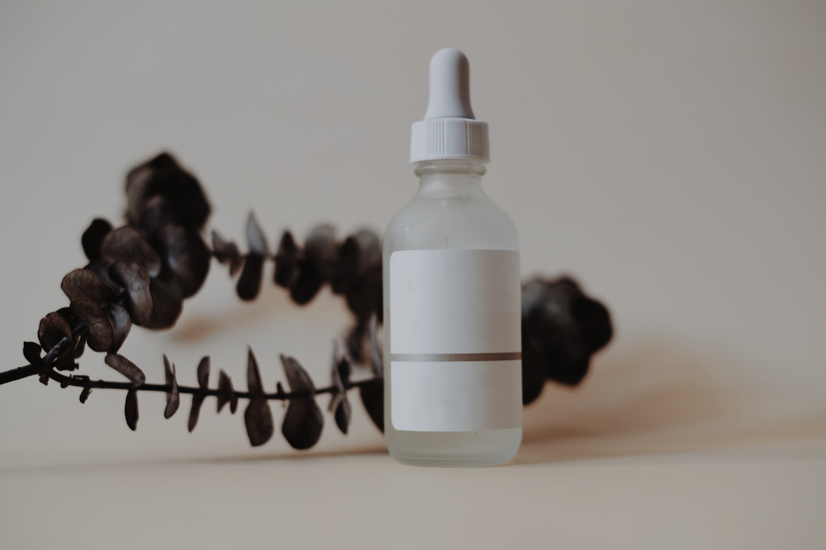 Skincare product in dropper bottle